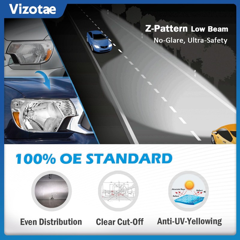Vizotae Headlights Assembly for 2012-2015 Toyota Tacoma Halogen Headlamp Replacement,
