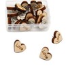 JIHUOO Pack of 20 wooden heart push pins, drawing pins,