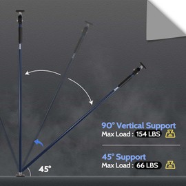 XINQIAO Adjustable Support Pole, Premium Steel Support Rod with 154 LB Capacity, Ideal for Cabinet Installing, 3rd Hand Support System, Cabinet Jacks Cargo Bars Drywalls, 63 in to 114.2 in, 1 PC