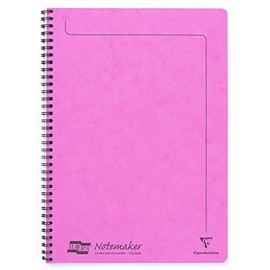 Clairefontaine Europe Notemakers 3084Z Spiral Bound Notebook 60 Sheets Micro-Perforated 21 x 29.7 cm 90 g Ruled Pack of 1 Fuchsia
