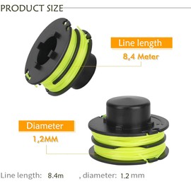 mzoLife Strimmer Spool Compatible with Ryobi RLT3525S, Double Autofeed Trimmer Line for Ryobi RAC118 RLT3525S, 8.4m 1.2 mm Autofeed Strimmers Replacement Spools with Cover and Spring
