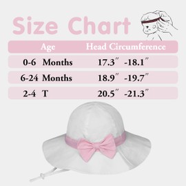 Newborn Sun Hat 2-5 Years,White/Pink,2 Packs