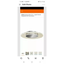 artika Essence Disk 13 In. 1-Light Chrome Integrated Led Flush Mount
