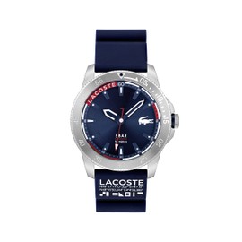 Lacoste Regatta Men's Quartz Stainless Steel Case with Blue Silicone Strap, (Model: 2011202)