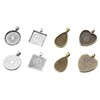 Pendant Trays,24 Pack Blank Bezel Pendants with 24 Pack Cabochons