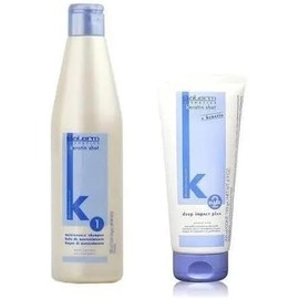 Salerm Keratin Shot Kit de Mantenimiento Alaciado - Shampoo 500ml + Mascarilla Deep Impact 200ml, Sistema Profesional Sin Sulfatos ni Formol para Cabello Liso, Control de Frizz y Brillo Extremo