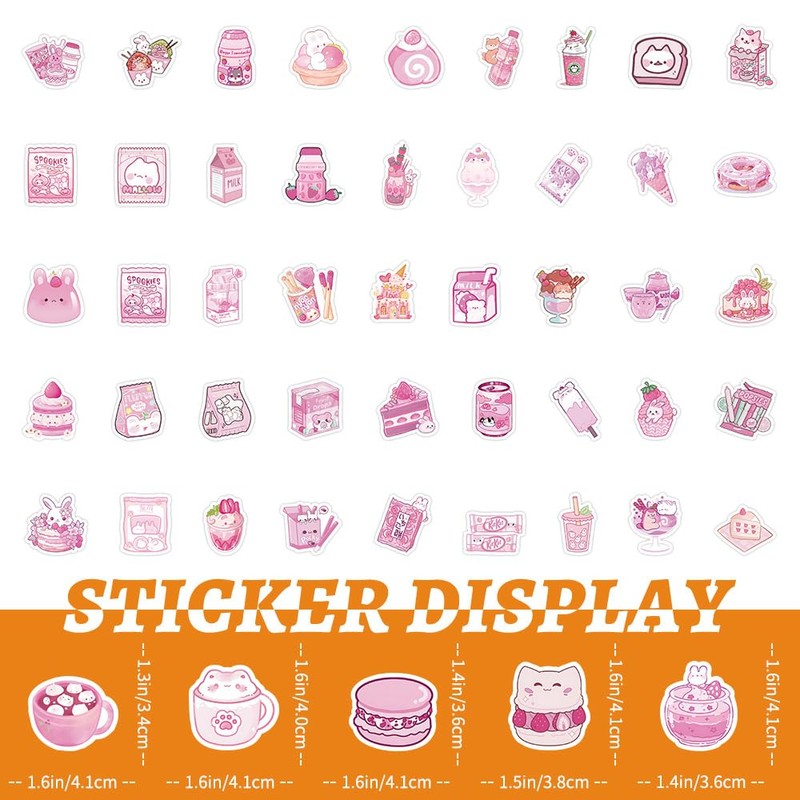 100pcs Cute Small Stickers Set Kawaii,Cardstock Stickers Decorative Masking Stickers