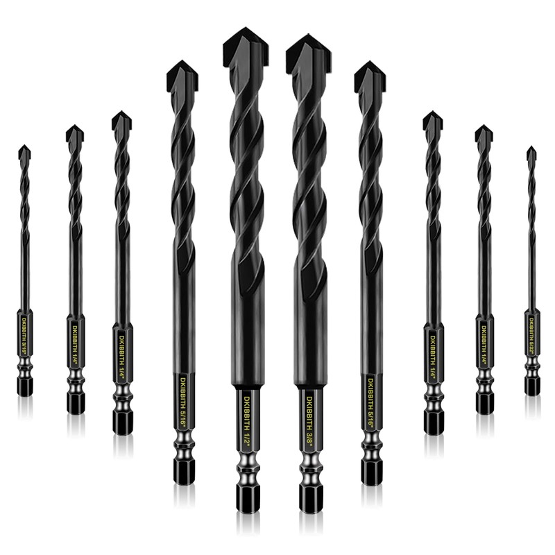 10 Piece Masonry Drill Bits for Tile Glass Ceramic Wall