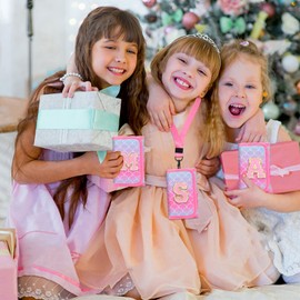 Luchike Girls Wallets for Kids 6-8 8-10 kids wallet Cute for Teen Girls with Initials Coin Pocket Toddler for with Magic Sticker Teen for Gifts R