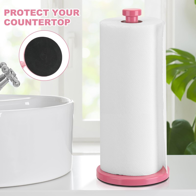 Stainless Steel Paper Towel Holder, Pink, Countertop for Kitchen &