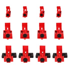 12 Pack Circuit Breaker Lockout, Nylon Lockout Tagout Kit Single Pole Breaker Clamp on Lock Out Device, 3 Size (Small, Medium, Large)