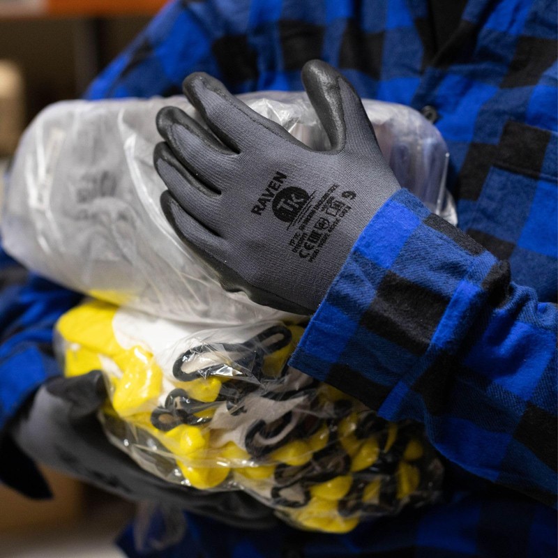 TK Gloves RAVEN/Assembly Gloves/Size 11, 12 Pairs/Grey/Assembly Gloves/Gloves Work Gloves/Intended