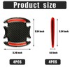 8Pcs Car Door Handle Cup Protector Carbon Fiber Anti-Scratches Protector