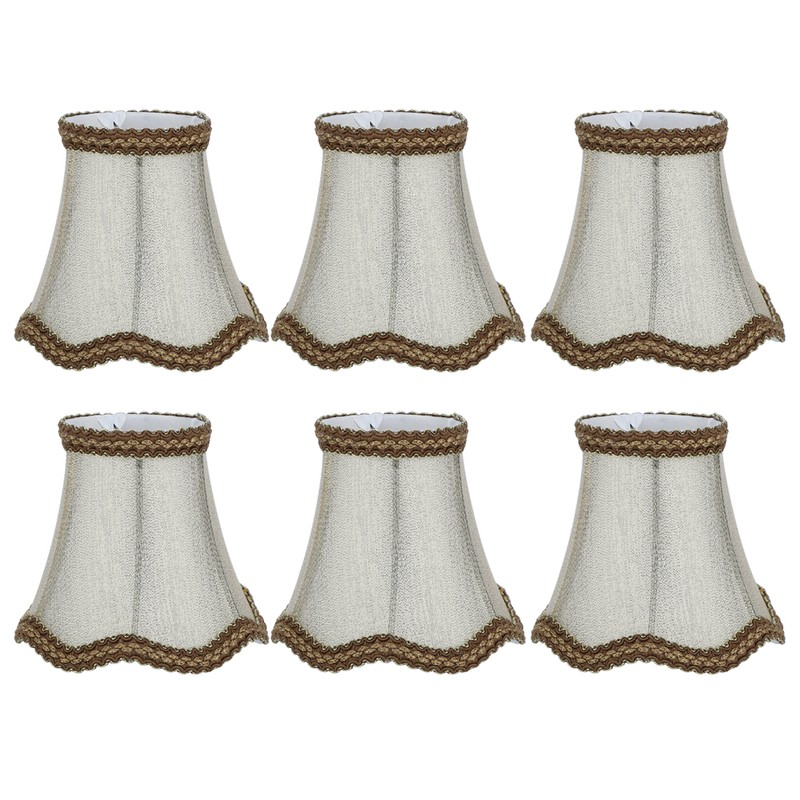 6Pcs Desktop Table Lamp Cover Fabric Lampshade Accessory for E14