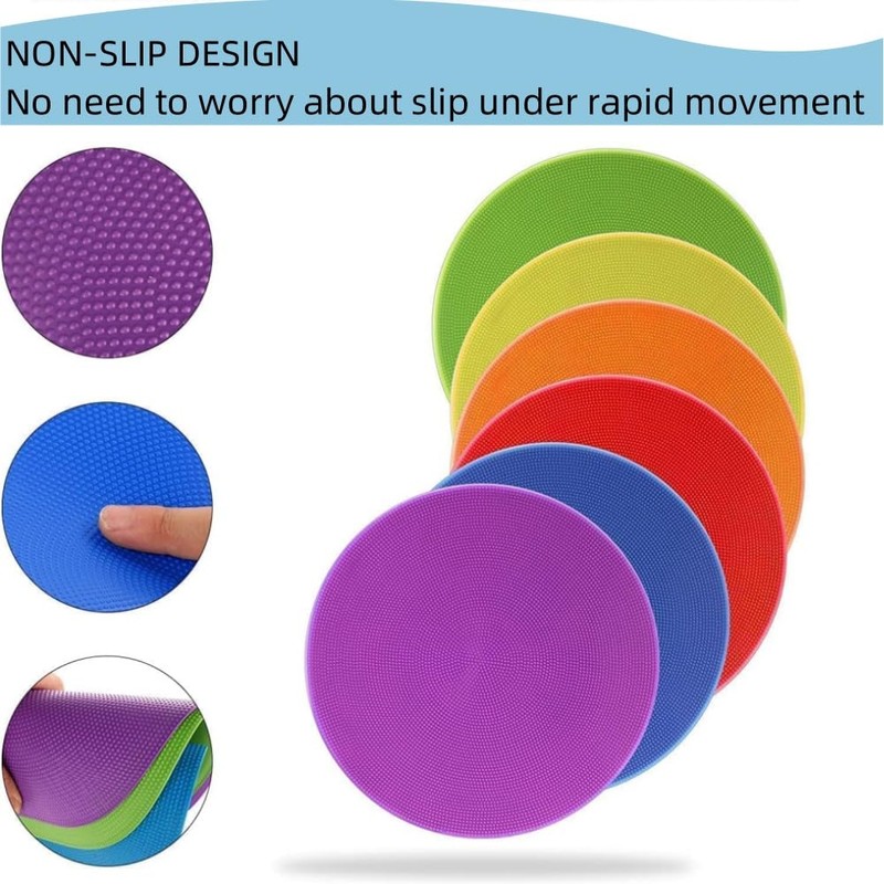 Jindizi 6pcs Football Logo Discs - Rubber Training Circles for