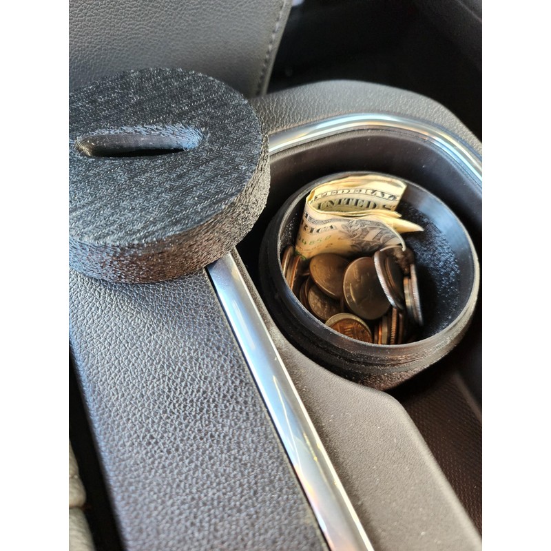 Coin Caddy Coin Holder for Cars Low Profile Change Coin