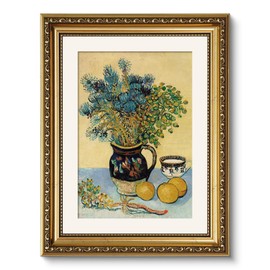 ARPEOTCY Vintage Gold Framed Wall Art, Wildflowers Retro Van Gogh Paintings, Canvas Prints Artwork with Antique Frame, Victorian Wall Picture Decor for Room Gallery Living Room, 11x14 inch