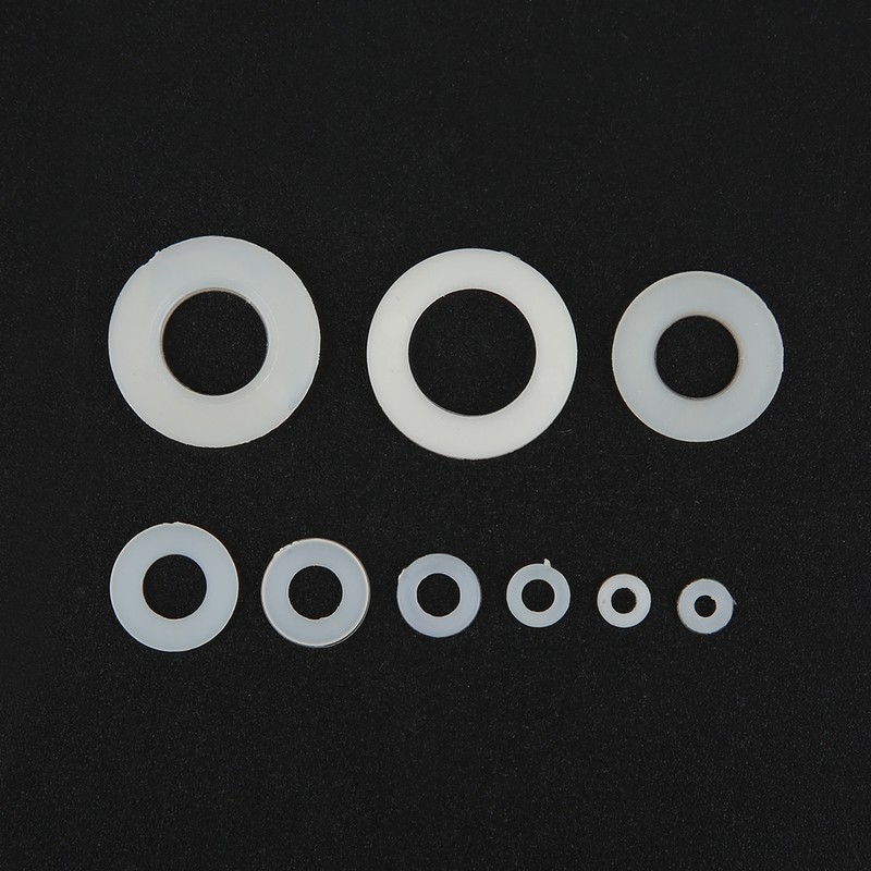 600Pcs Flat Washer 9 Sizes White Nylon Gasket Assortment Kit