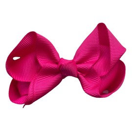 10pk Magenta Hair Bows Knots Clips Slides Grips 3" Inch 7.6cm Solid Colour Girls School Hairbow Accessories