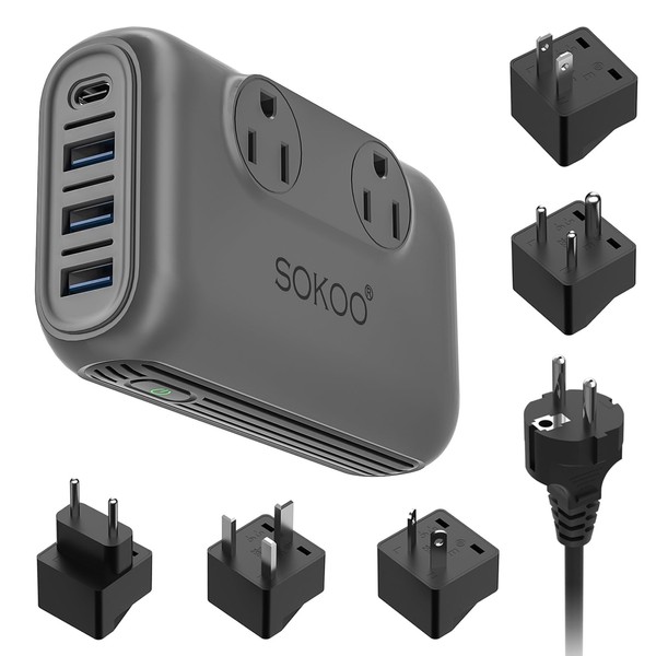 SOKOO International Power Adapter 220v to 110v Converter, Voltage Converter