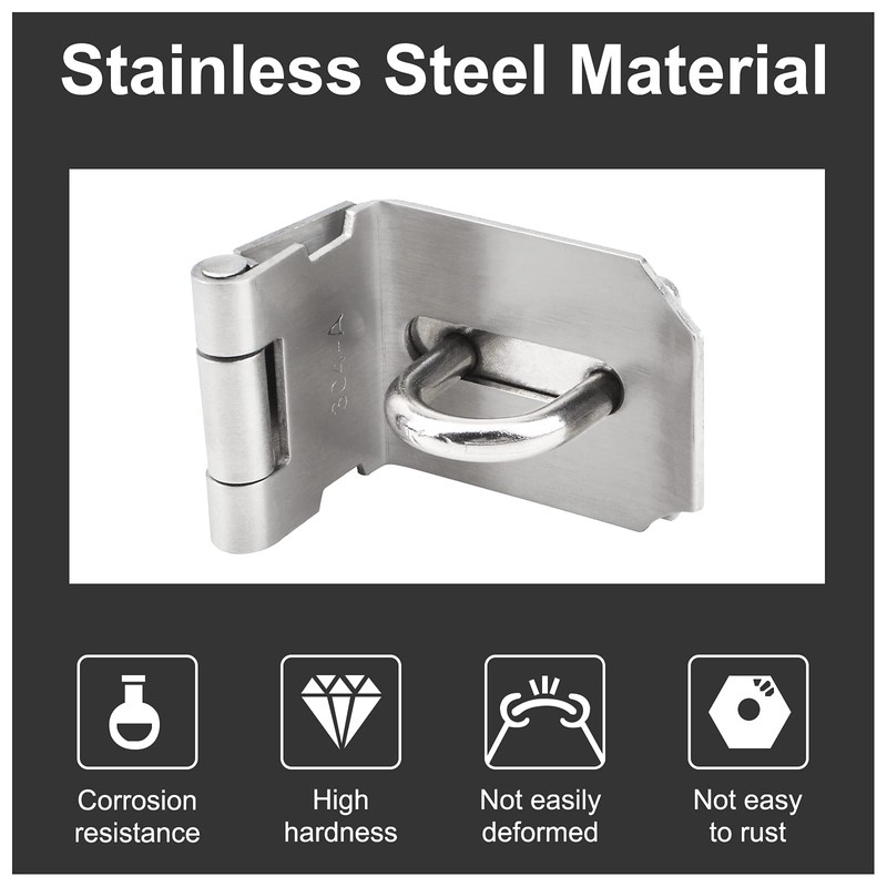 INCREWAY Heavy Padlock Hasp Duty, Stainless Steel 90 Degree Right