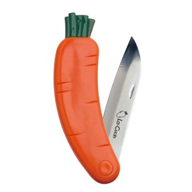 Folding Carrot Fruit Knife – Cute Pocket Knife for Bento, Snacks, and Camping | Magnetic Back, Soft Grip, Sharp Stainless Blade | Made in Korea