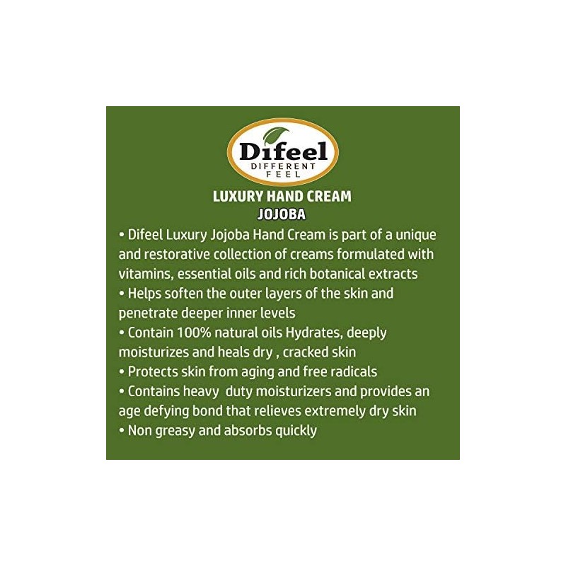 Difeel Crema de manos hidratante de lujo - Jojoba con