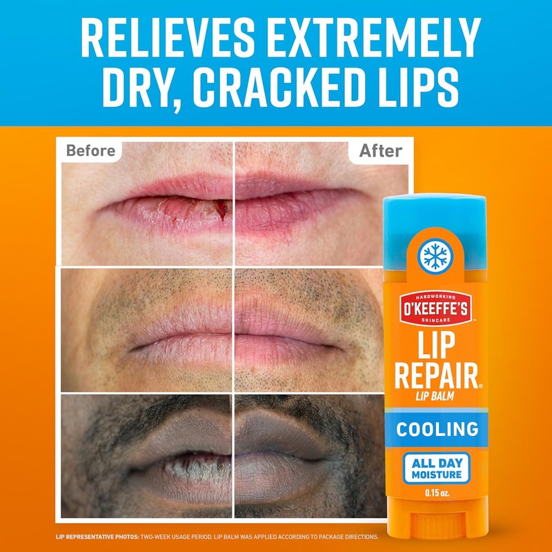O'Keeffe's Lápiz labial reparador, protector e hidratante, paquete de 4