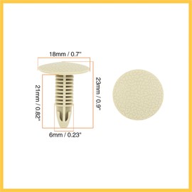 REPAIROCK 40pcs 6mm Hole Dia Plastic Bolt Rivets Fastener Trim Panel Retainer Clips Khaki for Car Auto Replacement Parts