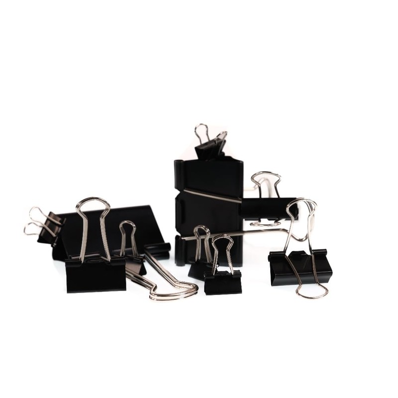 Binder Clips 10 X Black Strong Metal Fold Back Bulldog