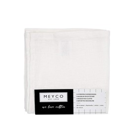 Meyco Baby Burp Cloths - Plain White - 30 x 30 cm - Pack of 3