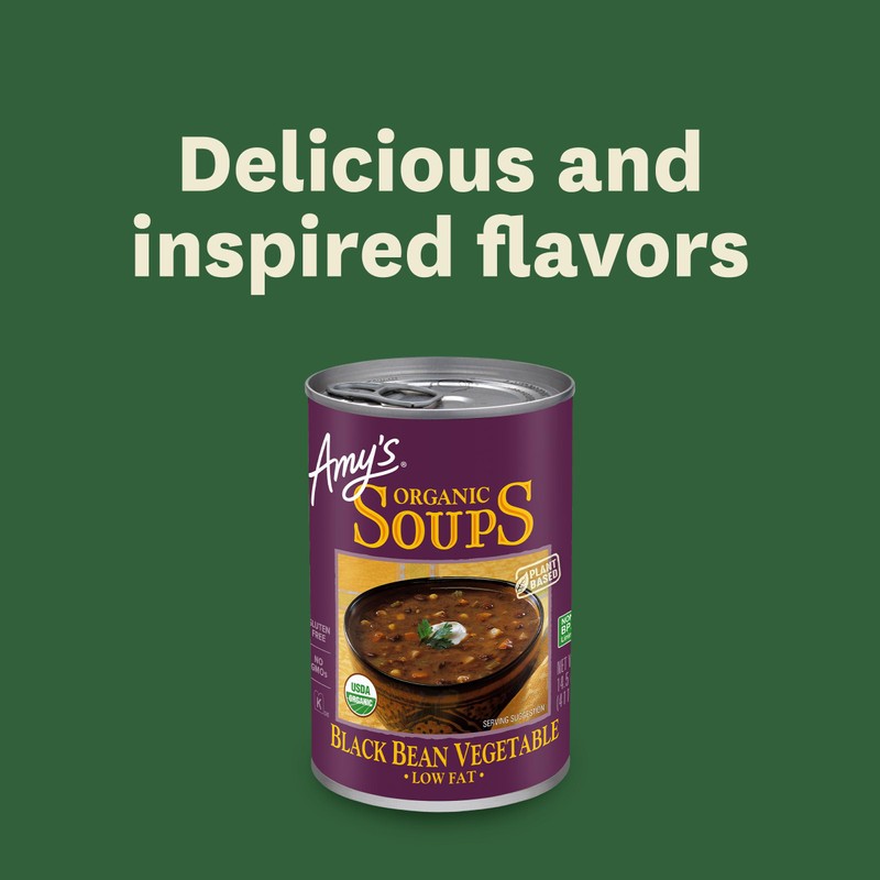 Amy's Soup, Vegan, Gluten Free, Organic Black Bean Vegetable, Low