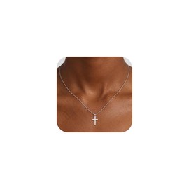 Goldegg 925 Sterling Silver Cross Necklace for Women 1mm Box Chains 20 Inch