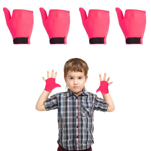 4pcs Thumb Sucking Guard Gloves Kids Chewy Compression Gloves Breathable Guard Nail Biting Gloves Kids Stop Thumb Sucking and Finger Biting (style1)