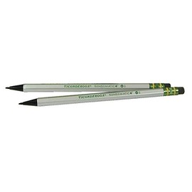 Ticonderoga SenseMatic Pencil, 0.7 mm Lead, Silver/Black Barrel, Pack of 2 - 1464311