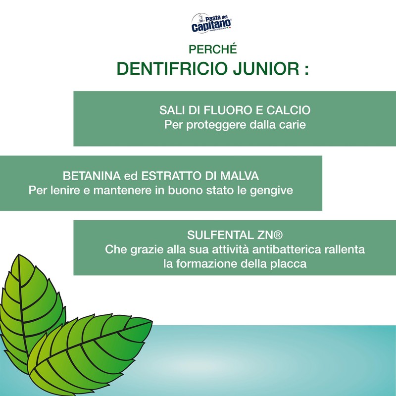 Pasta del Capitano Baby/Junior Plus 6 Years Toothpaste, Soft Mint