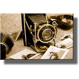 Vintage Photo Camera Picture on Stretched Canvas, Wall Art DÃ©cor, Ready to Hang!