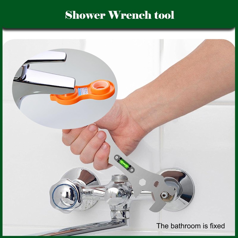 WYRGQIQN Shower Key Tool, Special Self Levelling Curved Angle Wrench,