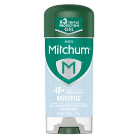 Mitchum Men’s Triple Odor Protection Antiperspirant & Deodorant Gel, Unscented, 48HR Protection, 3.4 oz