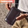 DUSCOKE Leather Car Key Chain Bag with Zipper & 6