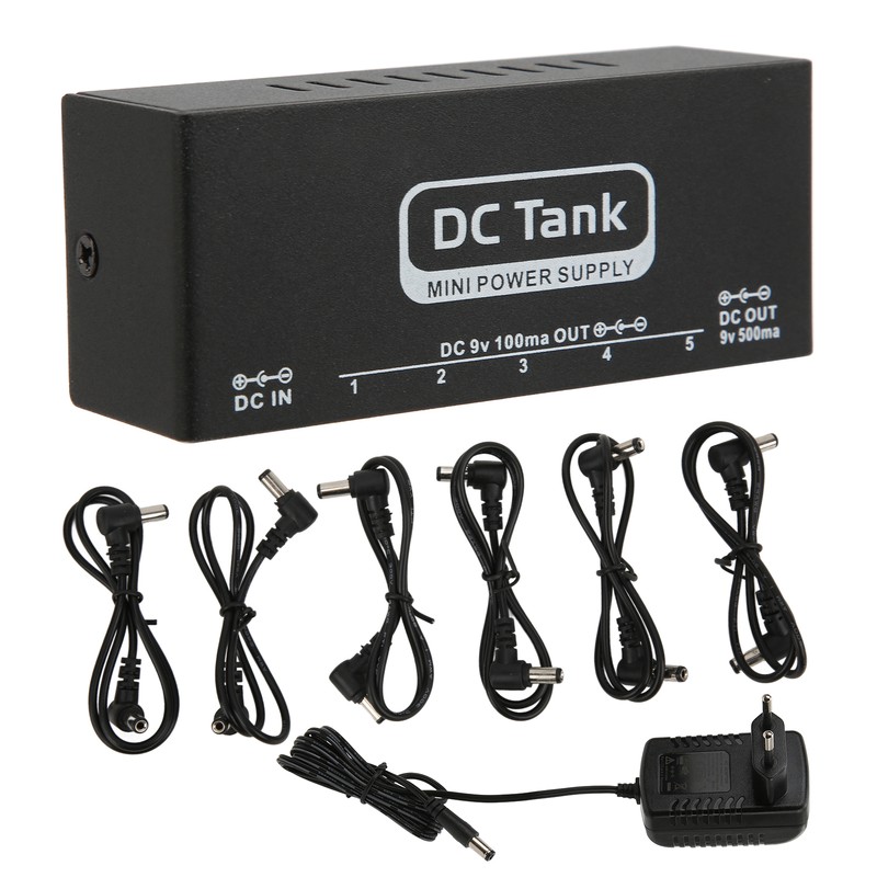 Pedal Power Supply 6 Isolated Outputs Metal Black Electric Equipment