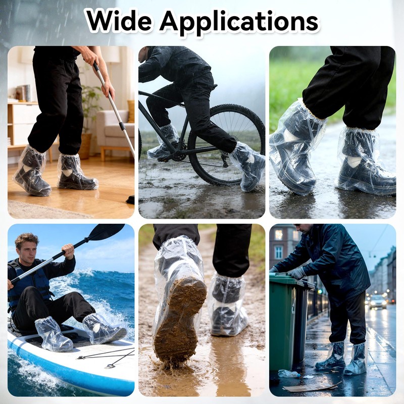 10 Pairs Disposiable Shoe Covers for Rain Waterproof Boot Protector
