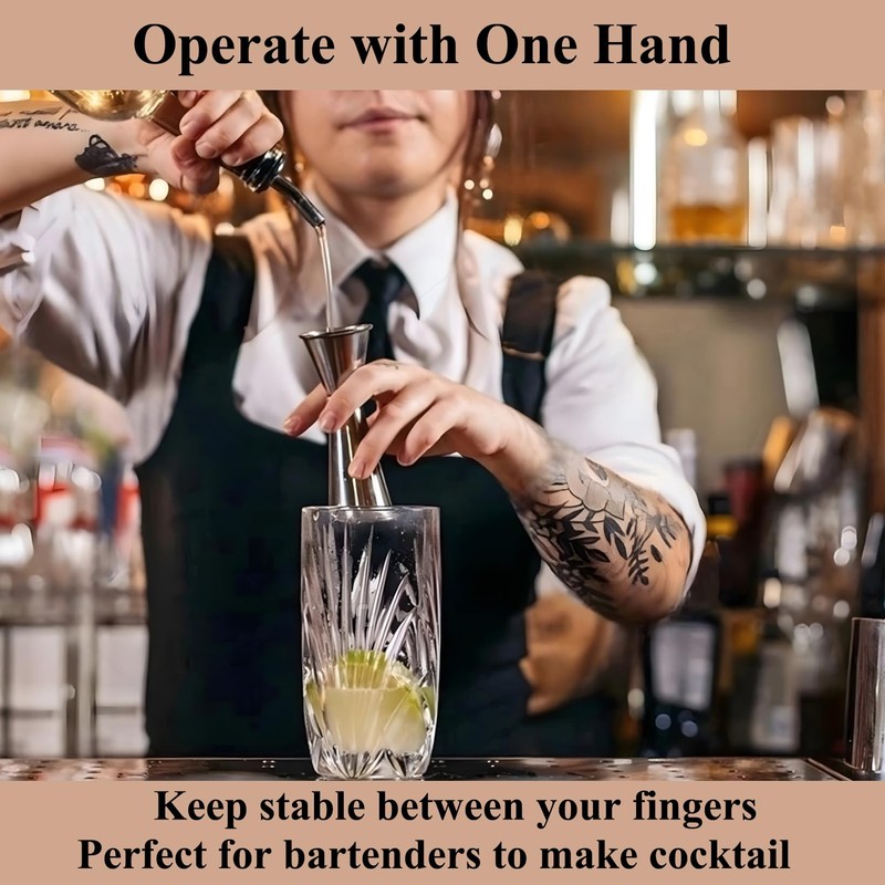 Pafusen Jigger for Bartending with 2 Pourers, Japanese Jiggers with