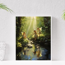 SVINOILER Paint by Number, Bubbling Brook Fairies, Adult Crafts Adults Paint by Number Kits, Room Decor Gift for Birthday Festival 16x20 inch, No Frame
