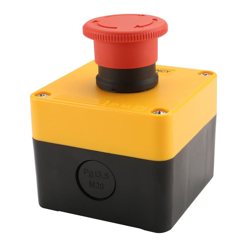 BAOMAIN 10-Pack Red Sign E-Stop Button, 1NO1NC 660V 10A Waterproof