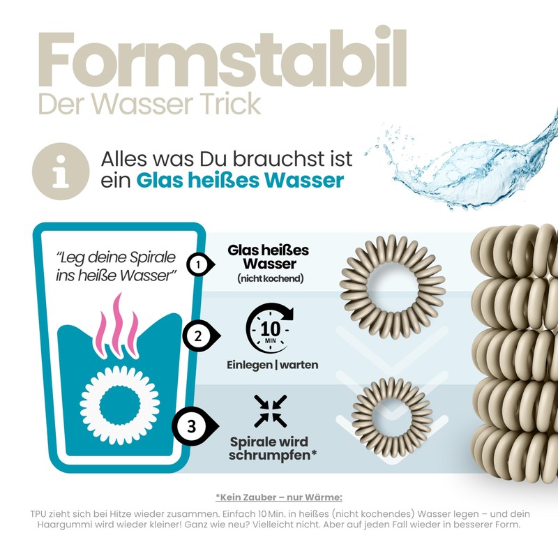 Specora Spiral Hair Scrunchies Taupe Pack of 10 - 4