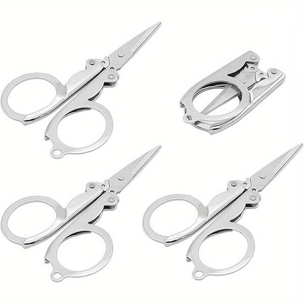 4 Pack Folding Scissors - Safe Portable Travel Scissors -