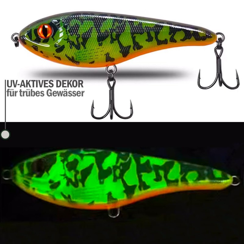 Jerkbait Pike I 15 cm, 80 g Slow Sinking for