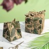 RUSPEPA Kraft Wrapping Paper Roll - Green Leaf Pattern -