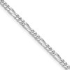 Diamond2Deal Sterling Silver Rhodium-plated 2.85mm Figaro Chain Necklace 20"